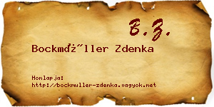 Bockmüller Zdenka névjegykártya